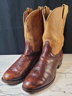 Olathe Boot Company Roper Style  Cowboy Boots in Tobacco - Men's size 10.5 E